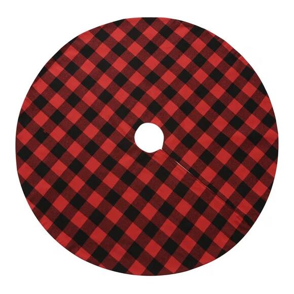 36” Red & Black Buffalo Plaid Christmas Tree Skirt Holiday Décor | New in Box - Picture 1 of 7